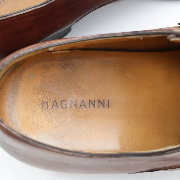 Magnanni Marco II Brown Leather Single Monk Strap Men\'s Size 9 M Dress Shoes